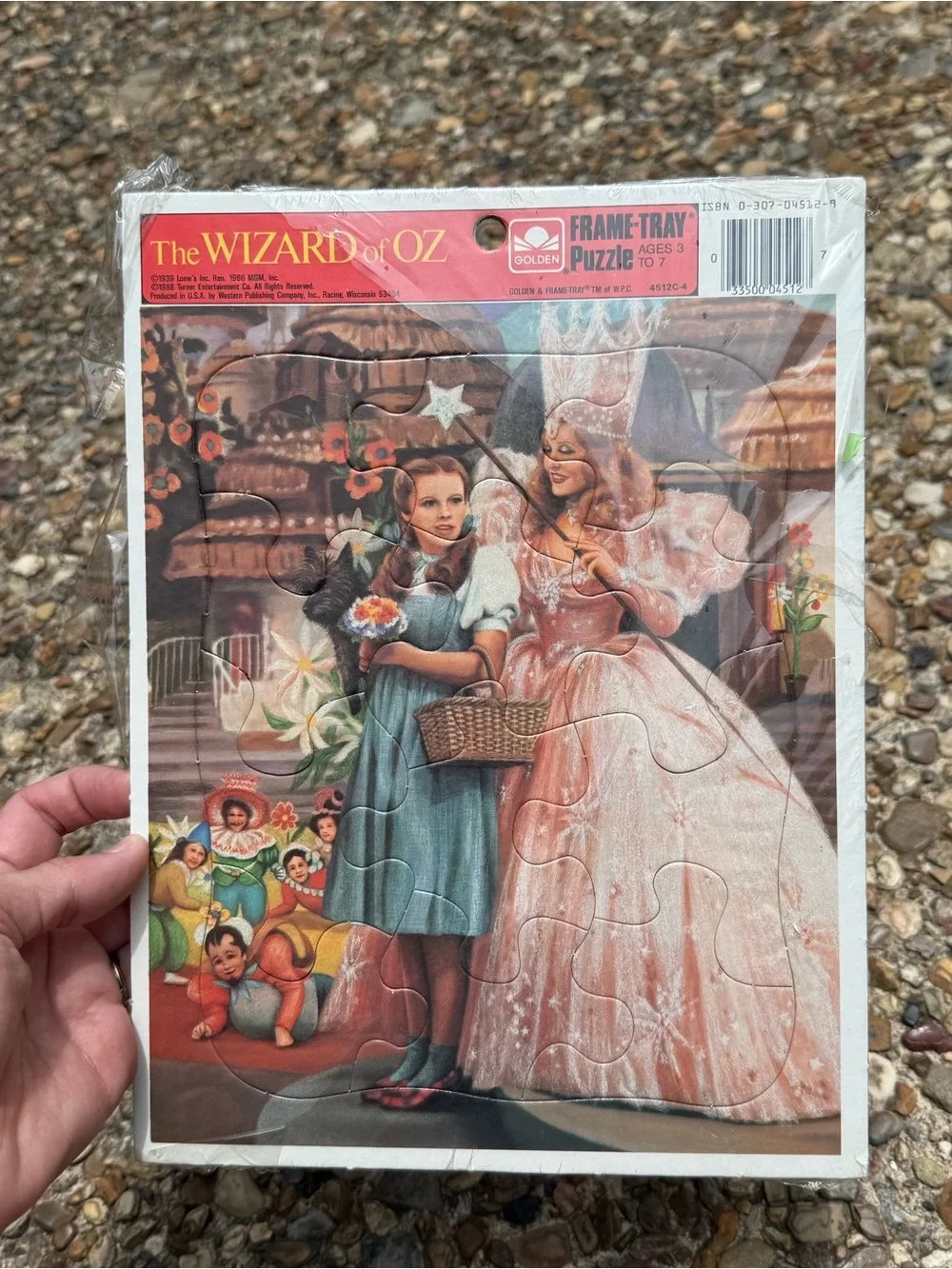 Vintage 1988 Wizard of Oz Golden Frame-Tray Puzzle Dorothy Glinda 4512C-4 Sealed